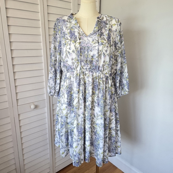 Torrid Mini Clip Dot Front Keyhole Dress Womens 2X Cottagecore Feminine Romantic - Picture 1 of 13